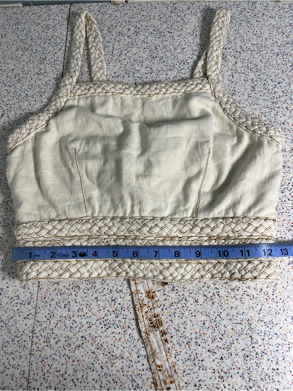 Anthropologie Pilcro Cropped Lace Back Corset Top Cream Boho Women’s Size S - Picture 7 of 7